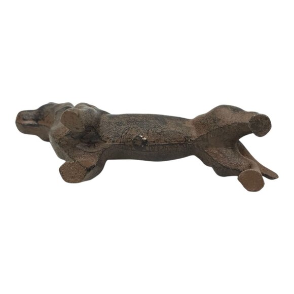 Dachshund Weiner Dog Figurine Statue Cast Metal Vintage Decorative Paper Weight - Picture 6 of 12